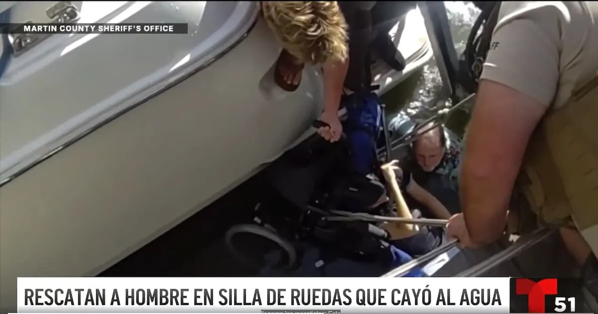 Rescatan a un hombre cuadripléjico que cayó al agua en Florida