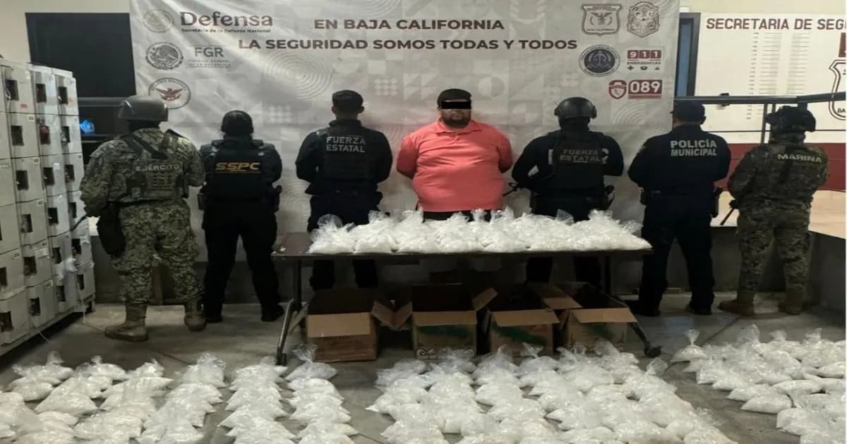 Detenido en Baja California con más de 100 kilos de metanfetamina ocultos en su camioneta