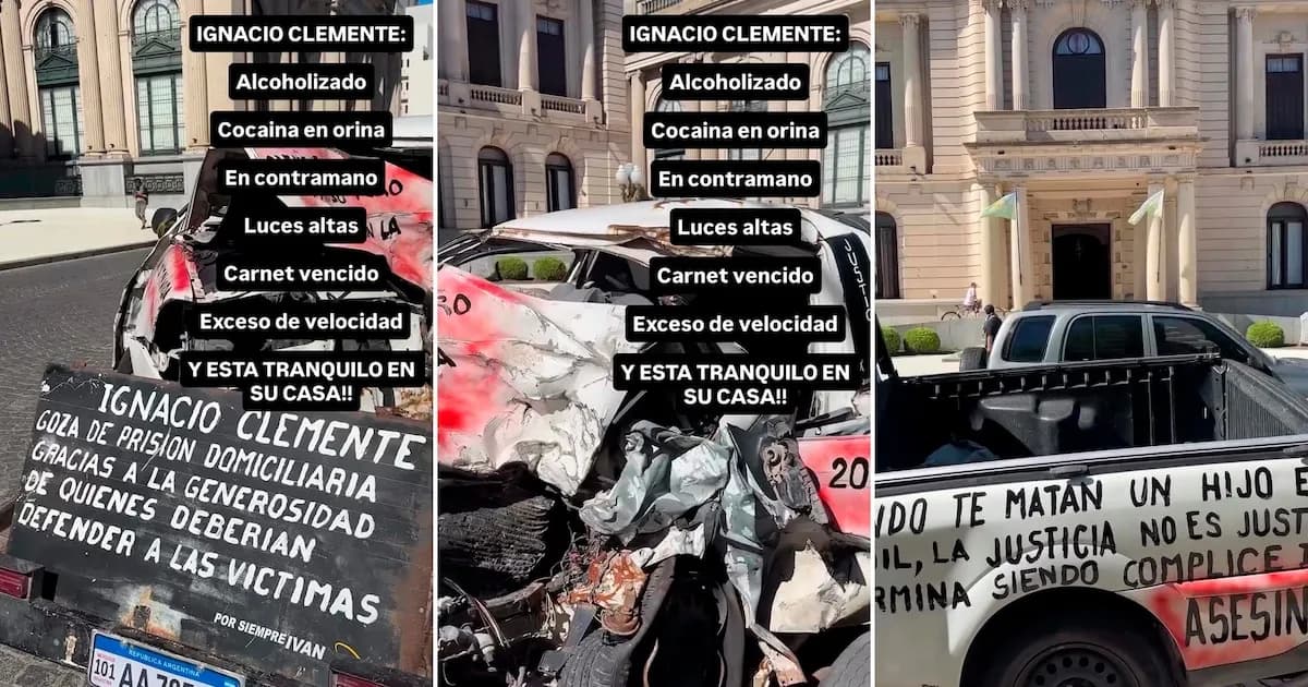 Familia expone camioneta de hijo fallecido en Tandil para exigir justicia