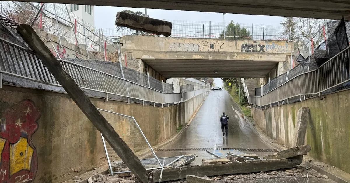 Colapso parcial de un puente en La Garriga: sin heridos y bajo investigación