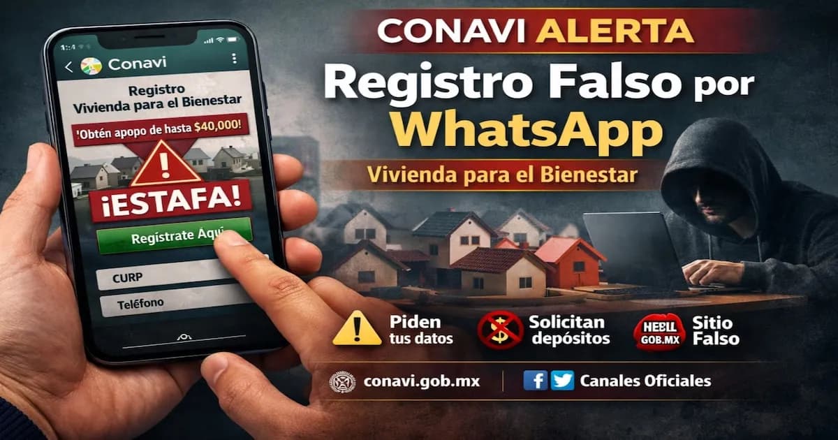 Alerta de Conavi: Estafas a través de WhatsApp sobre Vivienda para el Bienestar