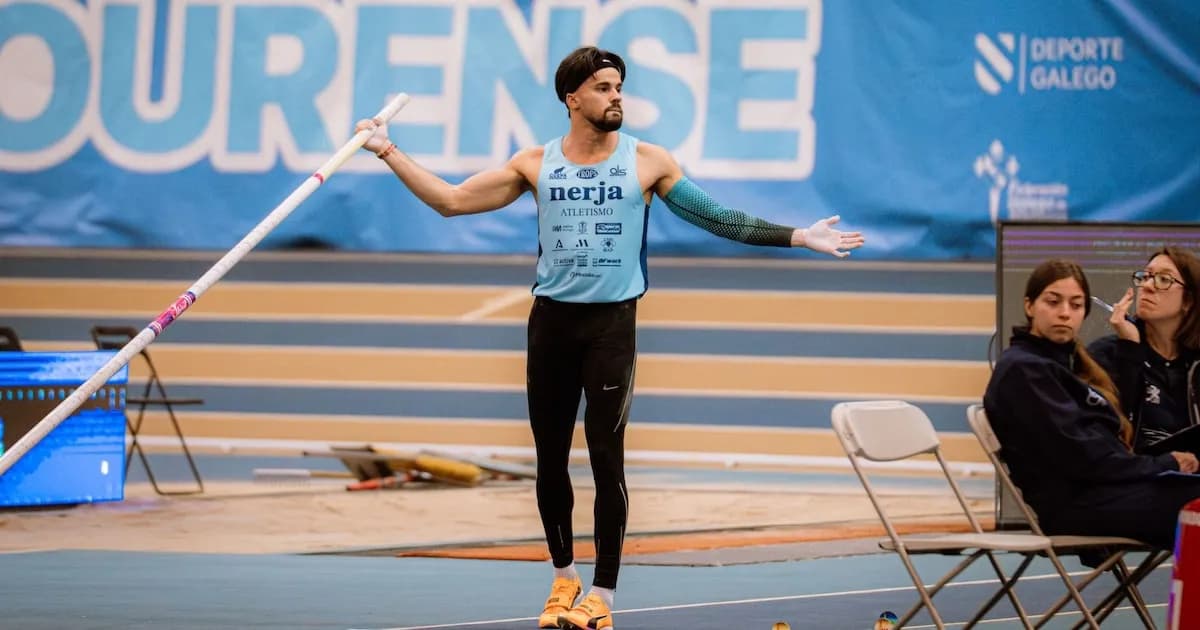 Isidro Leyva, la sombra del campeón en el Campeonato de España de Pértiga