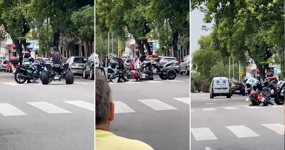 Cuatriciclo sin casco atropella a agentes de Tránsito en Parque Chacabuco