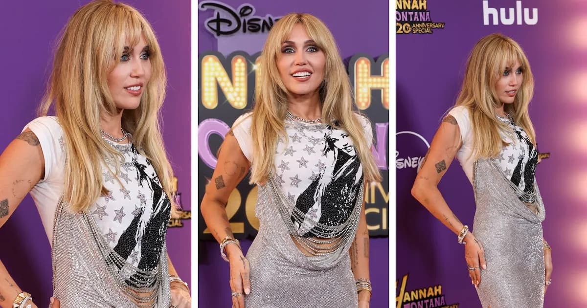 Miley Cyrus rinde homenaje a Hannah Montana con un look que brilla en la nostalgia pop