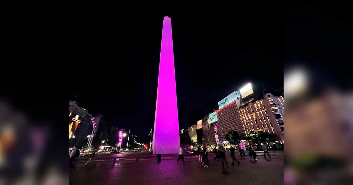 Monumentos en Argentina se iluminan de violeta por el Día Mundial de la Epilepsia