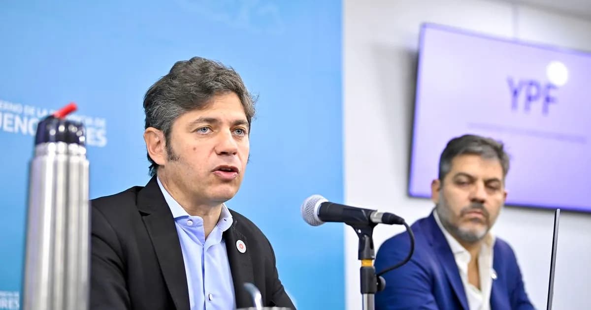 Kicillof critica a Milei por su postura sobre YPF: "Jugaron para el equipo contrario"