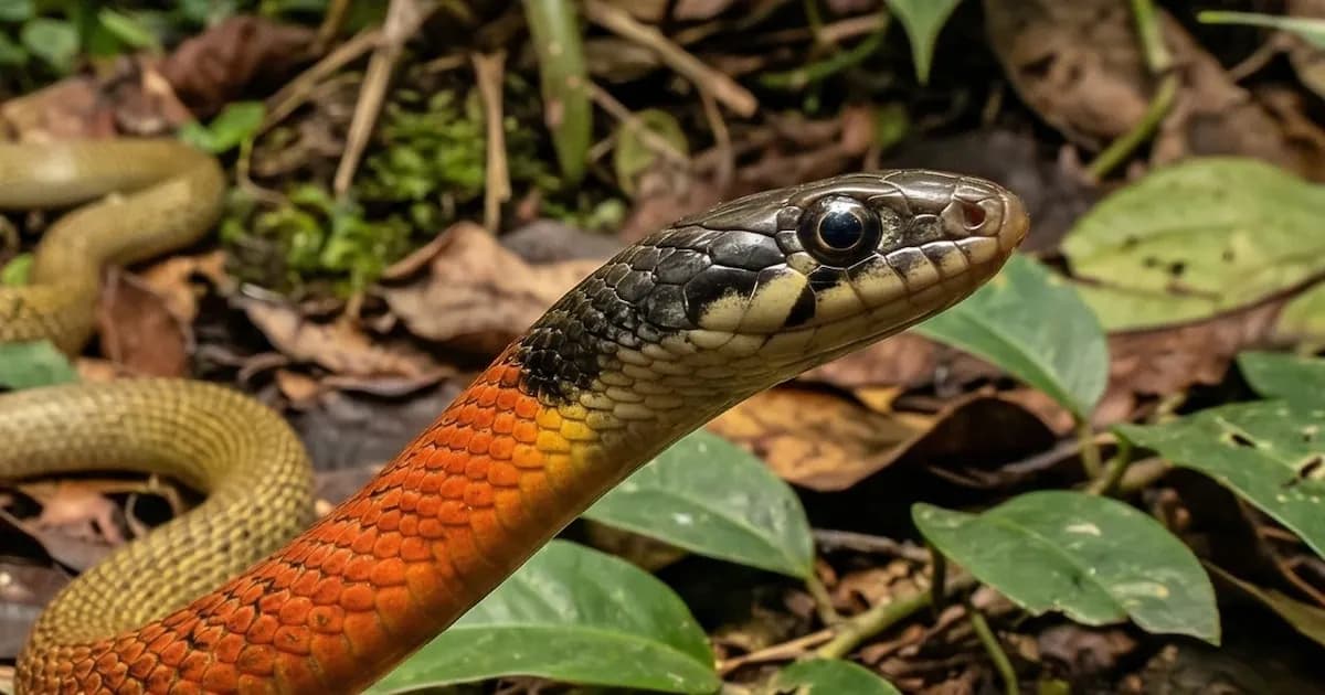 La sorprendente estrategia defensiva de la serpiente red-necked keelback