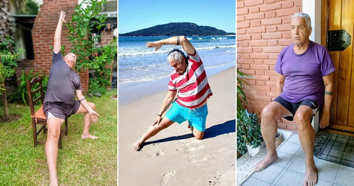 A los 75 años, un hombre se convierte en profesor de yoga para inspirar a sus pares