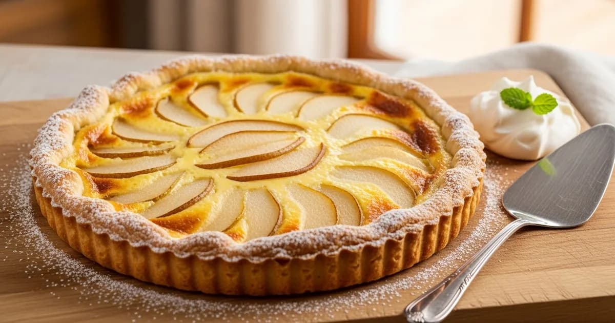 Delicia de Tarta de Peras con Crema Pastelera: Un Postre Familiar Irresistible