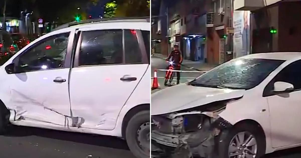 Accidente en Almagro: choque entre vehículos deja un auto destrozado