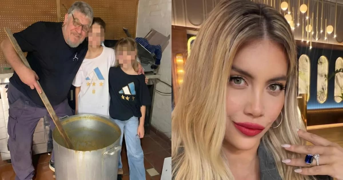 El padre de Mauro Icardi sorprende con locro en el 25 de mayo, respaldado por Wanda Nara