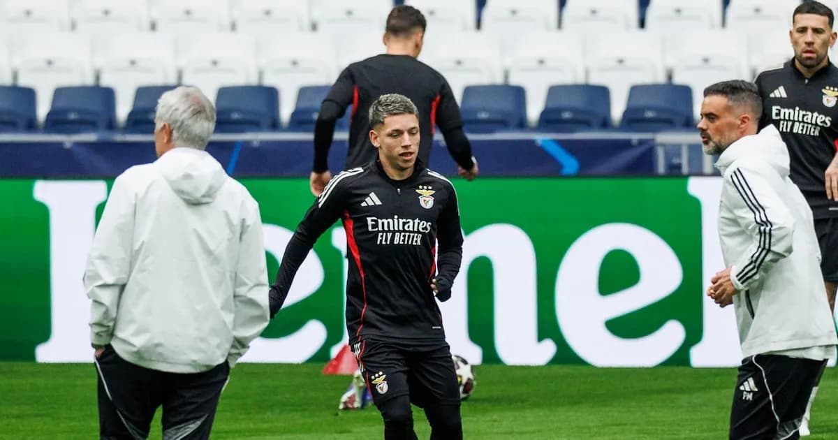 Prestianni se entrena en el Bernabéu mientras Benfica apela la sanción por racismo
