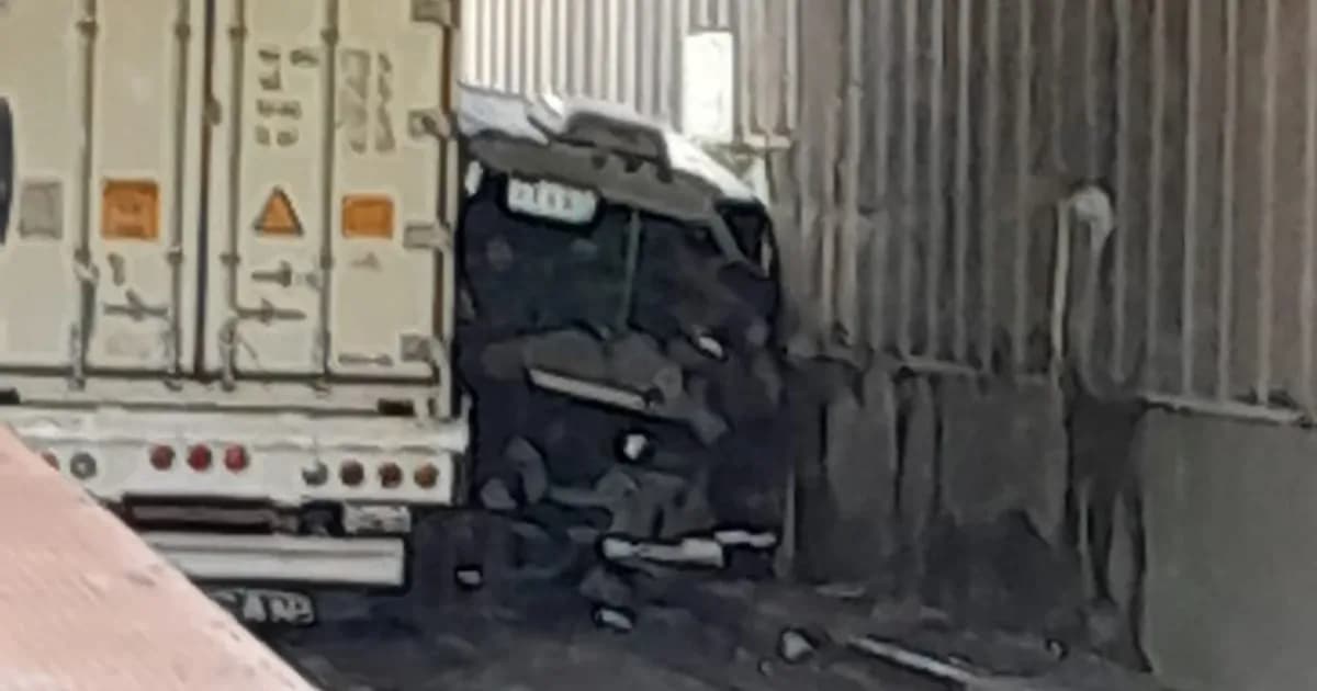 Camionero se accidenta en el Paseo del Bajo y provoca caos vehicular