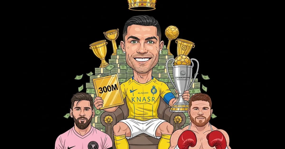 Cristiano Ronaldo encabeza la lista de los deportistas mejor pagos en 2026, superando a Messi