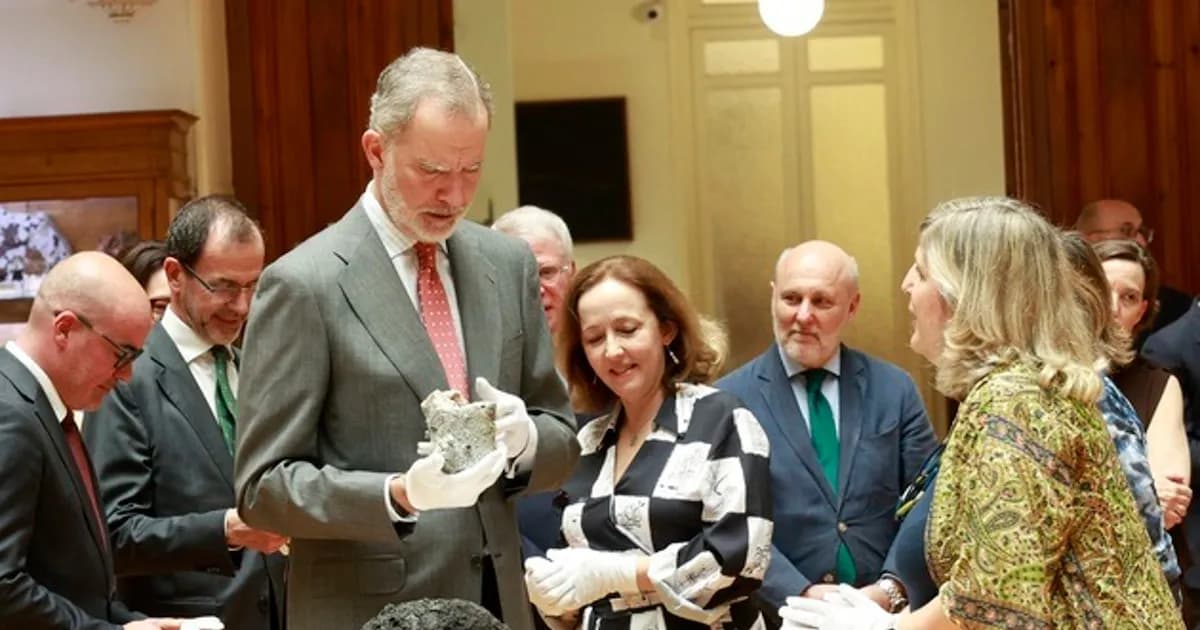 El Rey Felipe VI conmemora el centenario del Museo Geominero con entrega de minerales