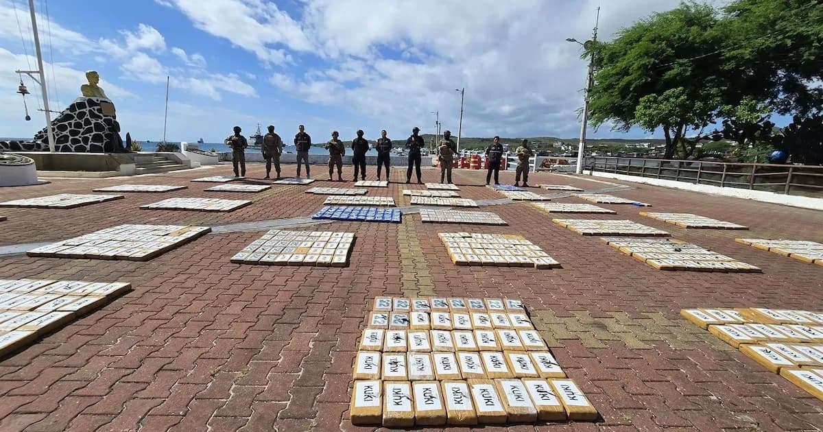 Ecuador desmantela un narcotráfico con casi 1,5 toneladas de cocaína en Galápagos