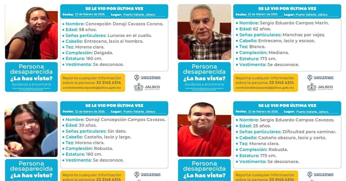 Desaparece una familia en Puerto Vallarta durante operativo contra “El Mencho”