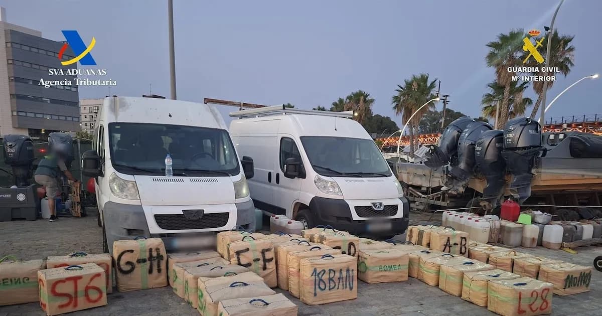 Desmantelan red de narcotráfico en Huelva: 1.600 kilos de hachís y cinco detenidos
