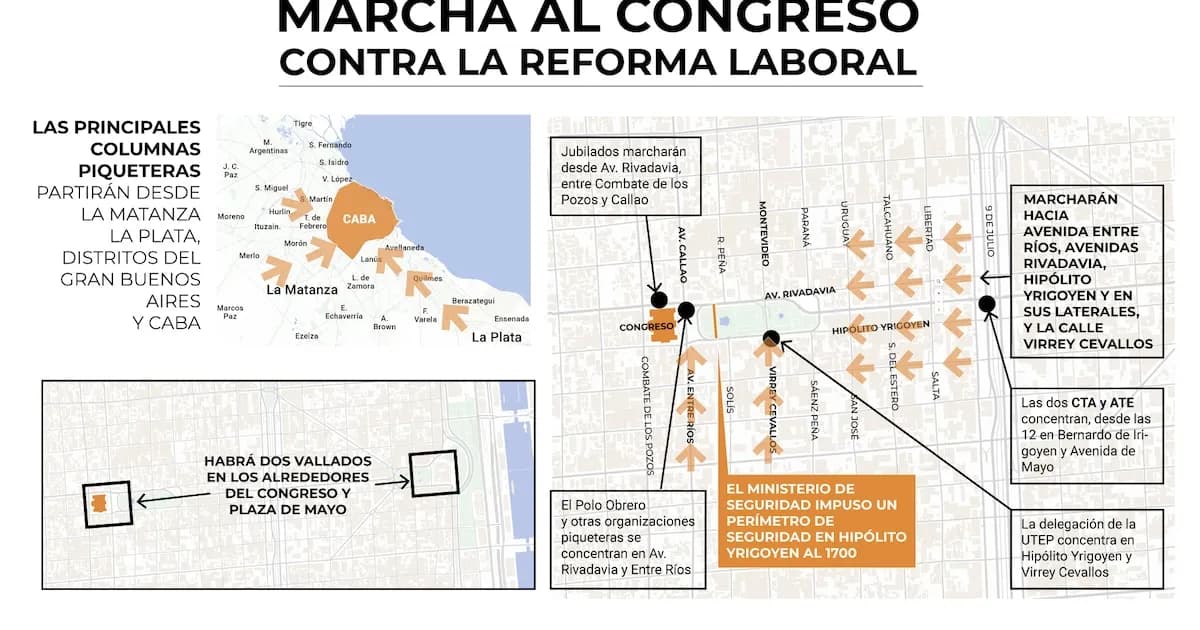 Aumentan las medidas de seguridad para la marcha contra la Reforma Laboral en el Congreso