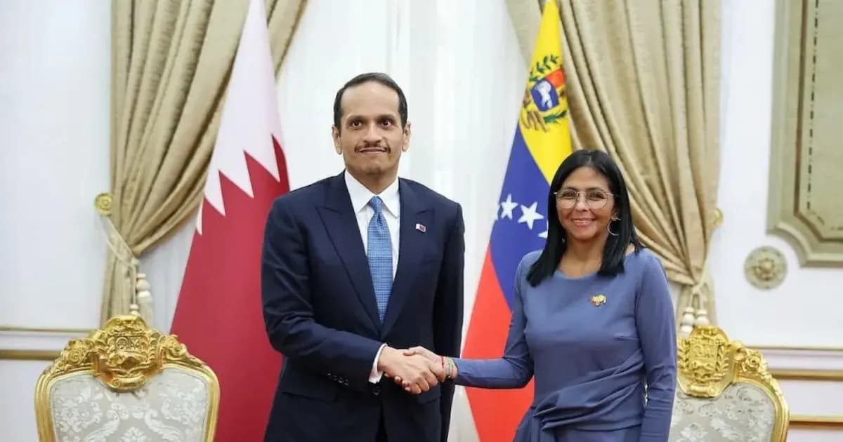 Delcy Rodríguez se reunió con el primer ministro de Qatar para fortalecer la cooperación bilateral