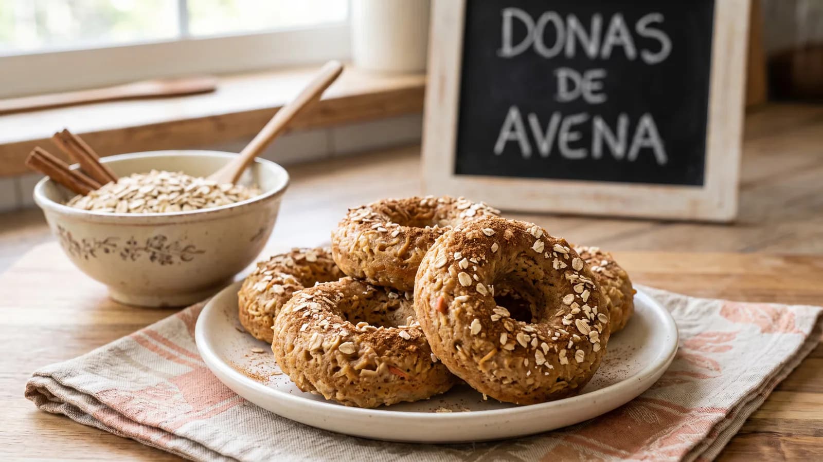 Donas de avena, manzana y canela listas en 12 minutos en el microondas