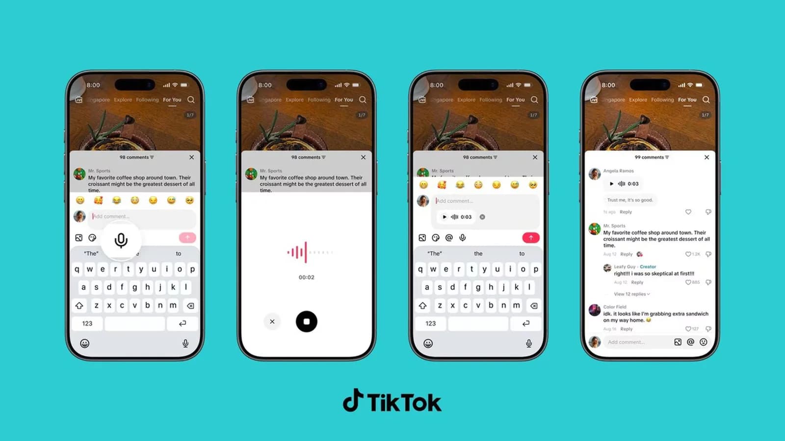 TikTok suma audios, encuestas y fotos a la sección de comentarios