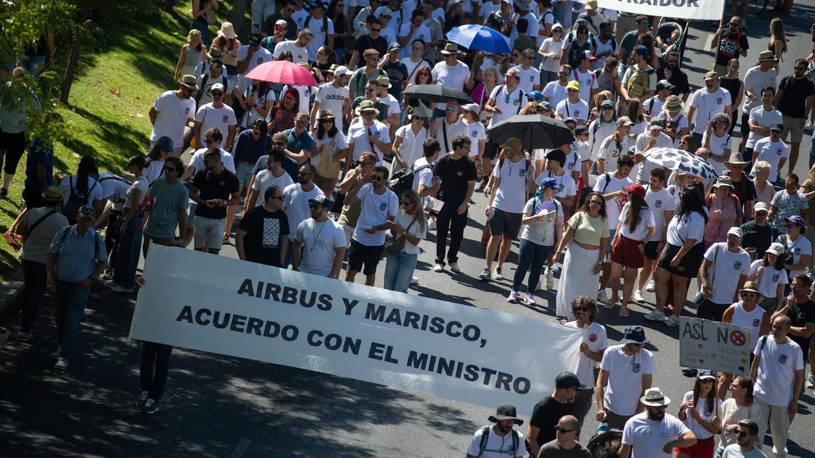 Trabajadores de Airbus marcharon en Madrid contra el preacuerdo y pidieron negociar