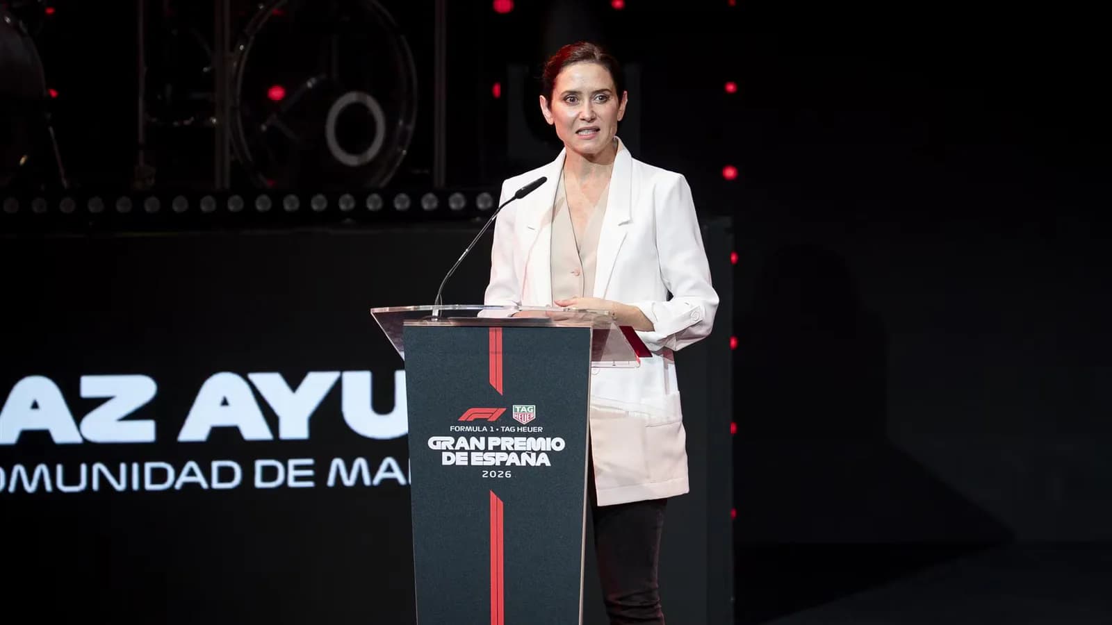 Ayuso cuestionó la cobertura de RTVE sobre el Gran Premio de España de F1