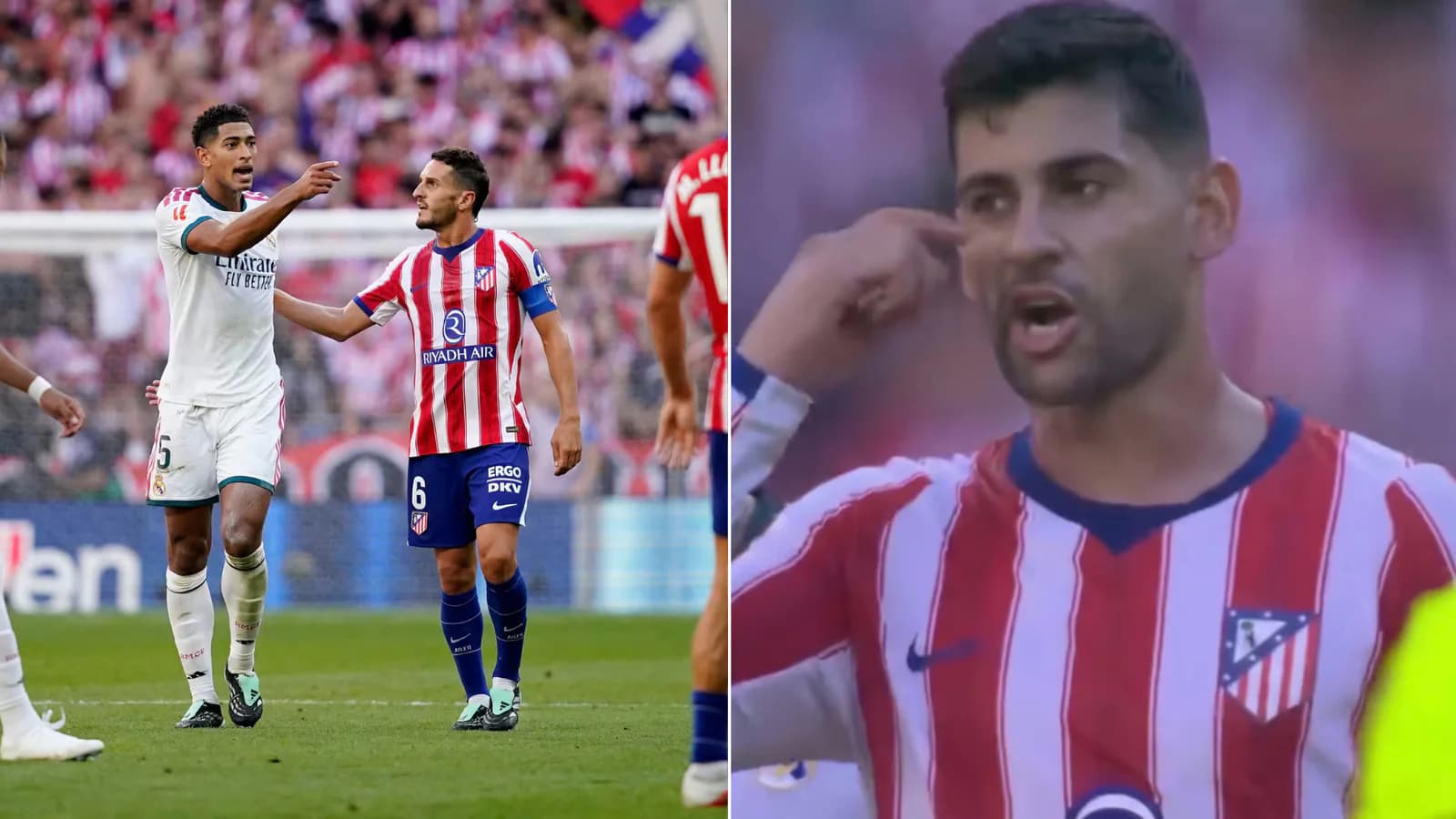 El cruce entre Cristian Romero y Jude Bellingham en el clásico de Madrid
