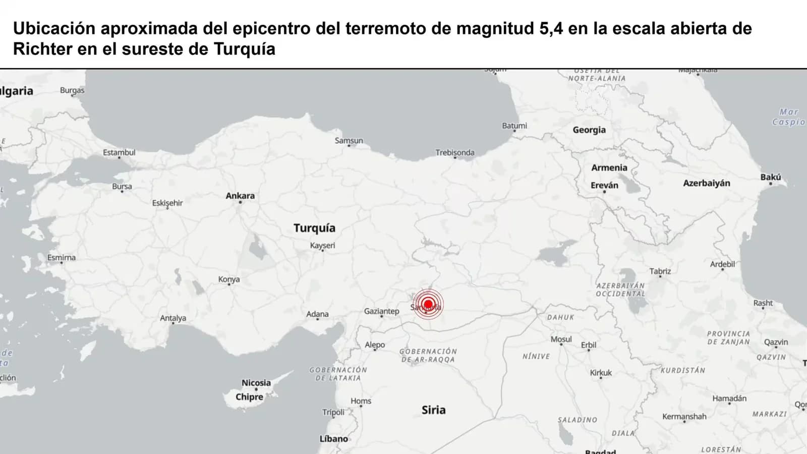 Un sismo de magnitud 5,4 sacudió el sureste de Turquía