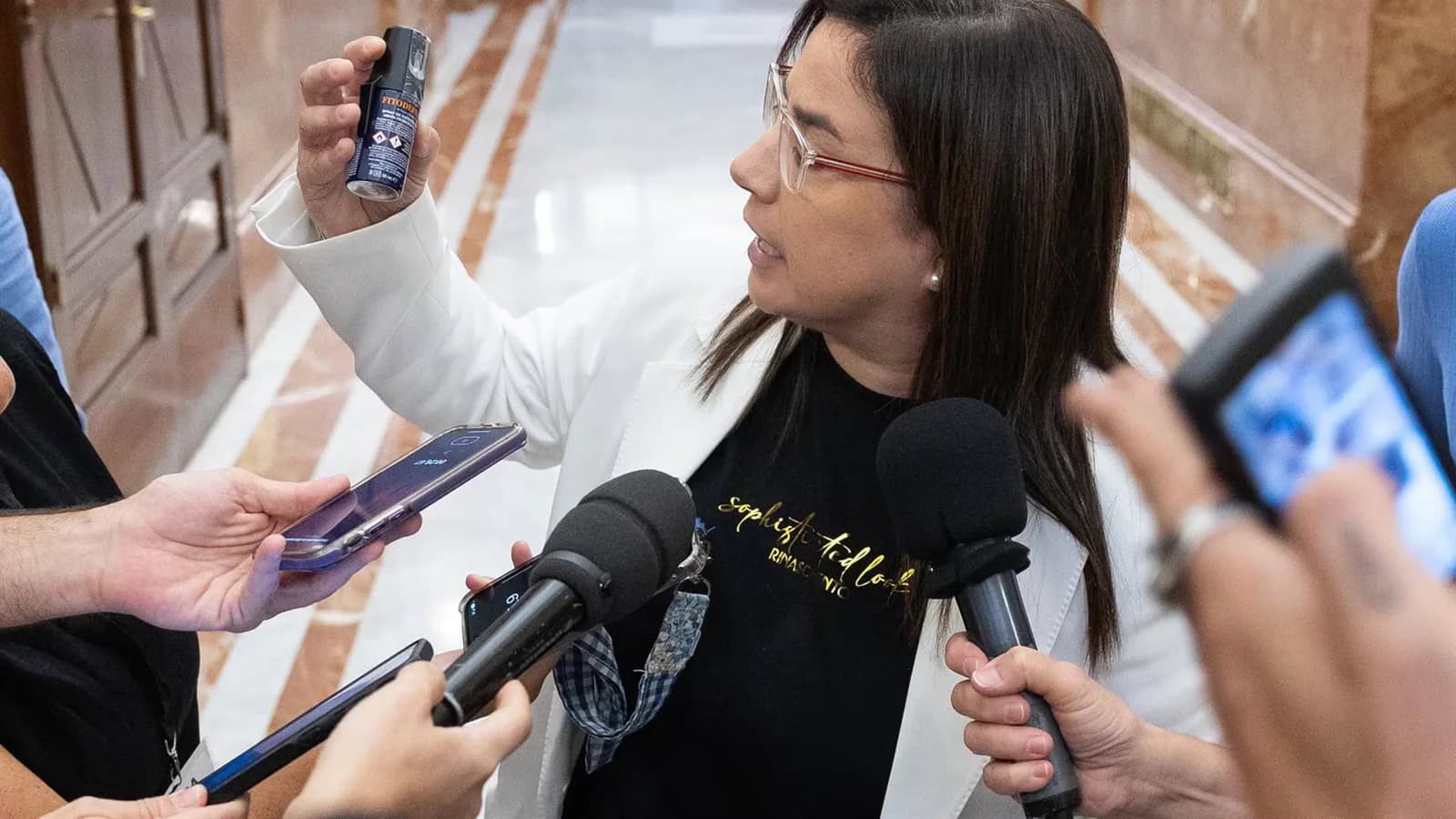 La Mesa del Congreso español analizará si suspende a Ana Vázquez por exhibir gas pimienta