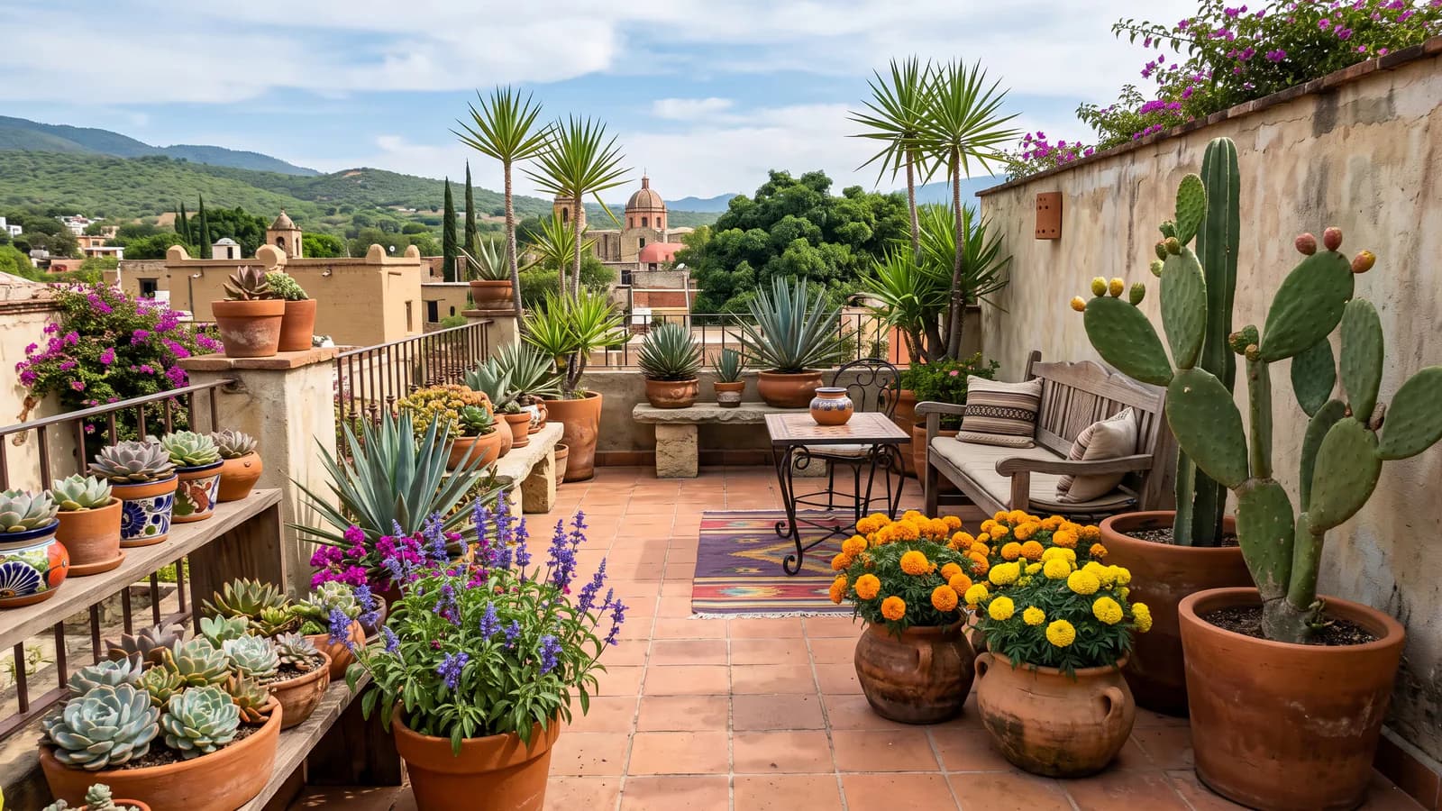 Plantas mexicanas que pueden adaptarse al sol intenso de una azotea