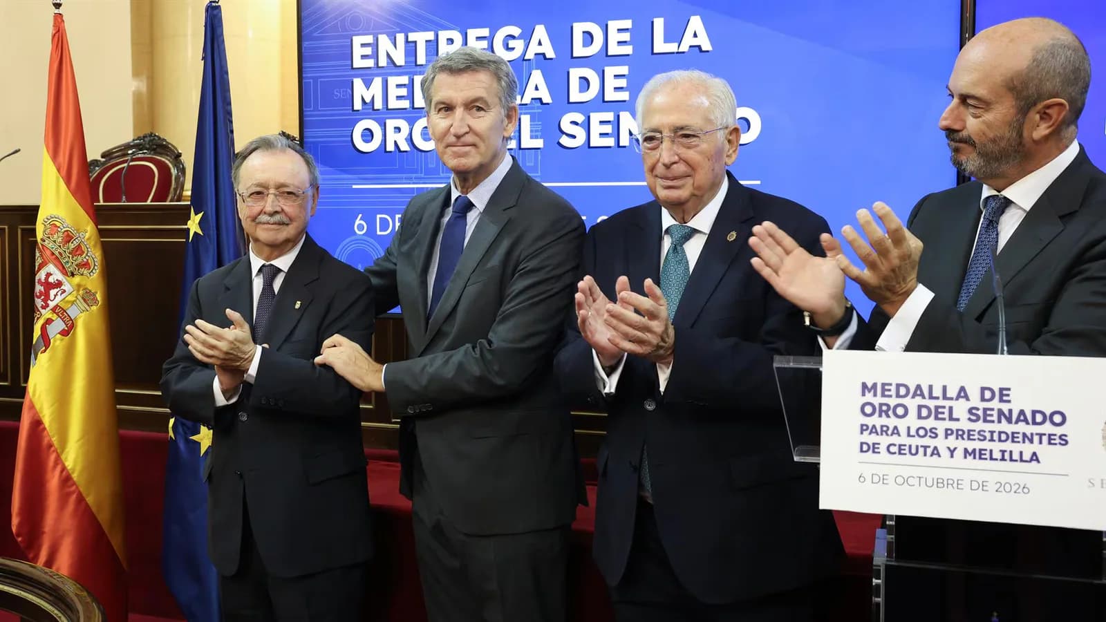 El Senado distinguió a los presidentes de Ceuta y Melilla con su Medalla de Oro