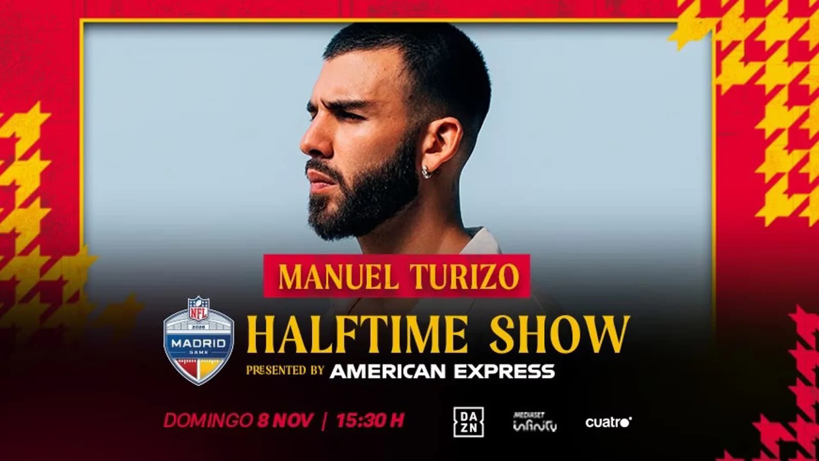 Manuel Turizo actuará en el show de medio tiempo de la NFL en Madrid