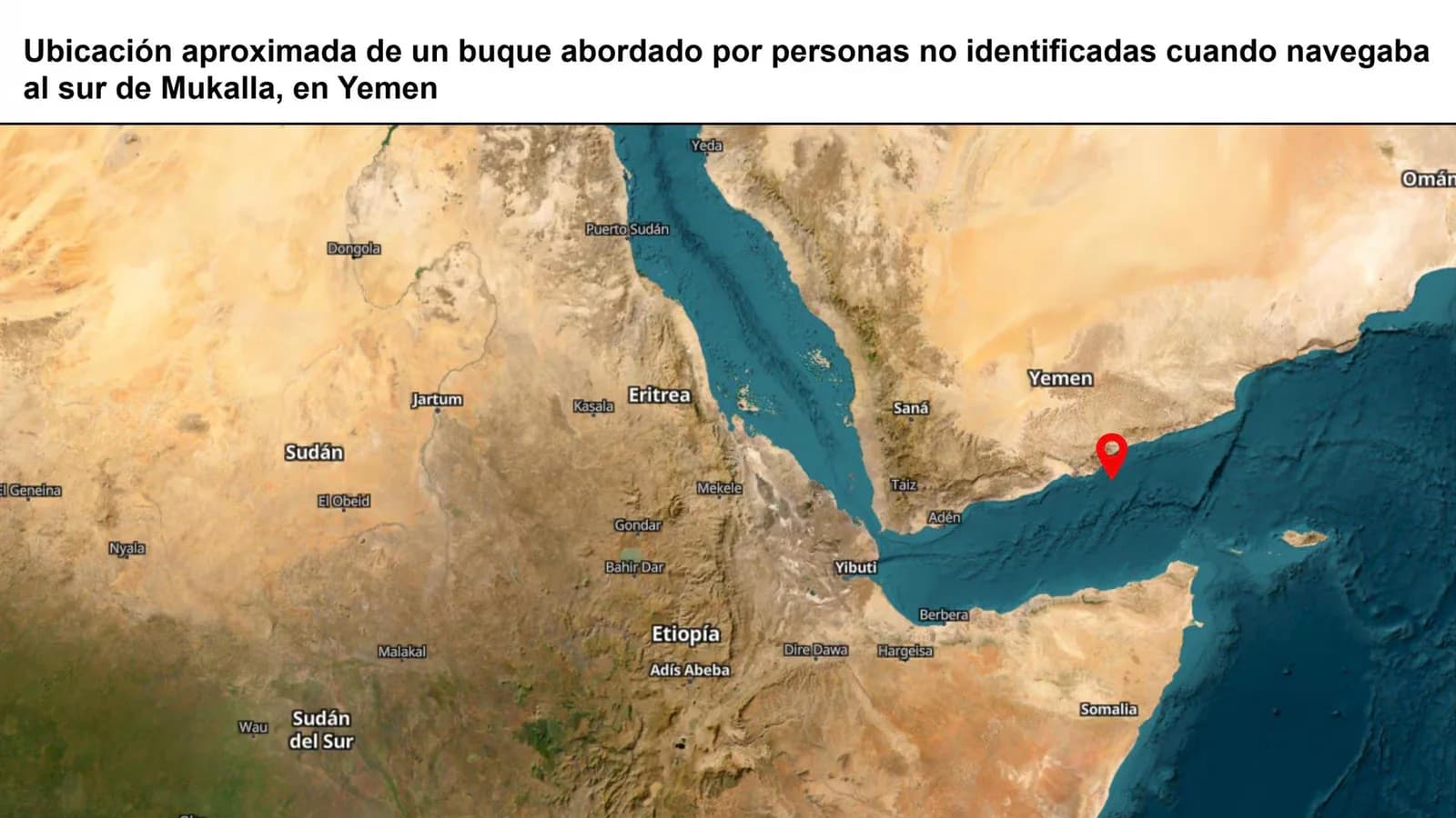 Abordaron un buque frente a las costas de Yemen y no se identificó a los responsables
