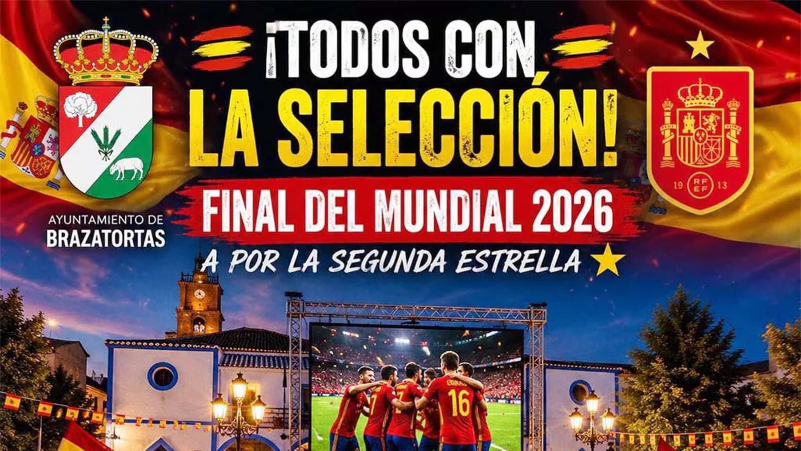 Brazatortas instalará una pantalla gigante para ver la final del Mundial