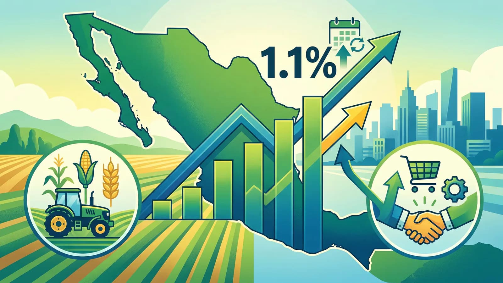 La actividad económica de México creció 1,1% interanual en mayo de 2026
