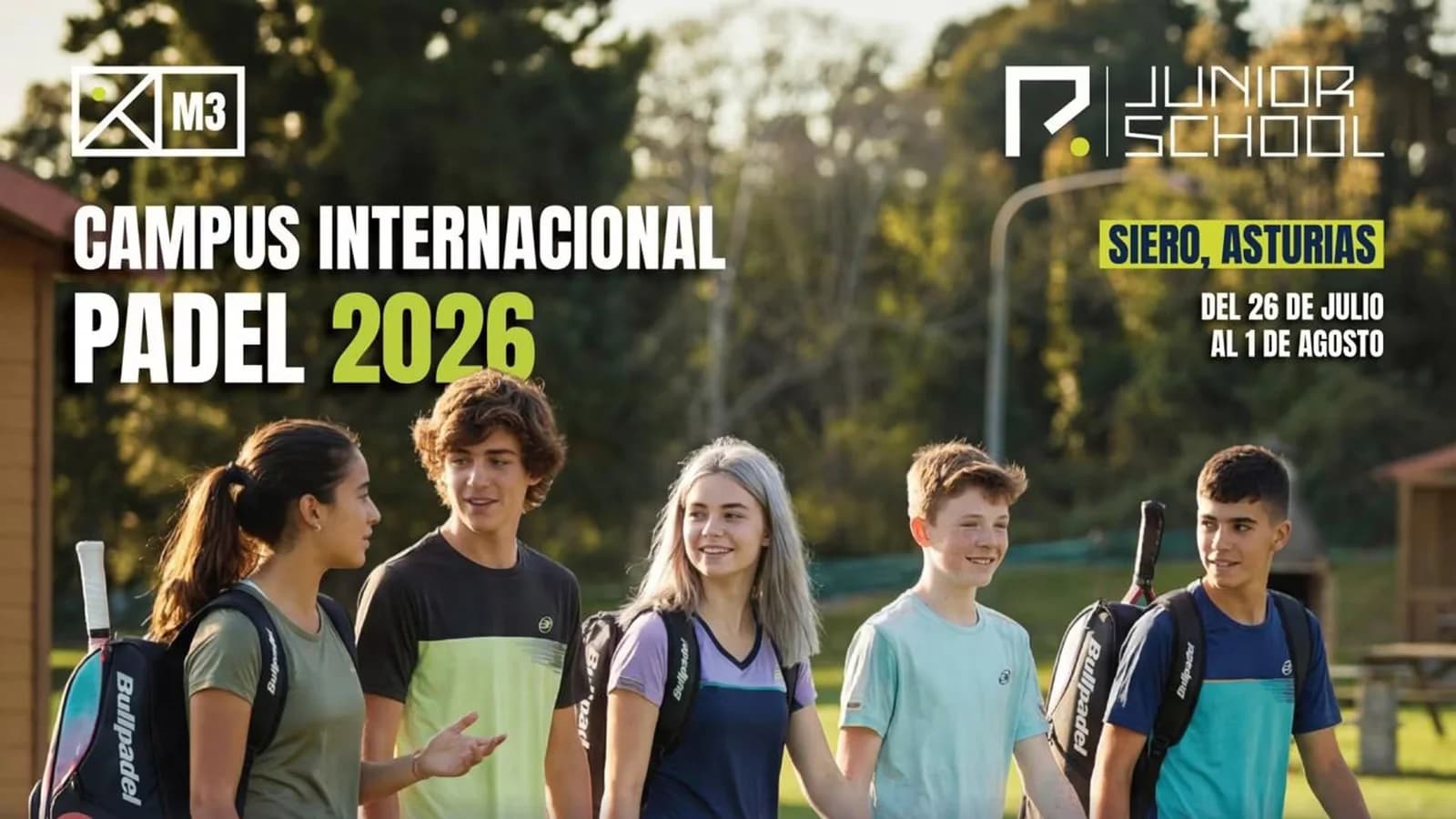 El Campus Internacional de Pádel reunirá a 38 jóvenes de cuatro países en Meres