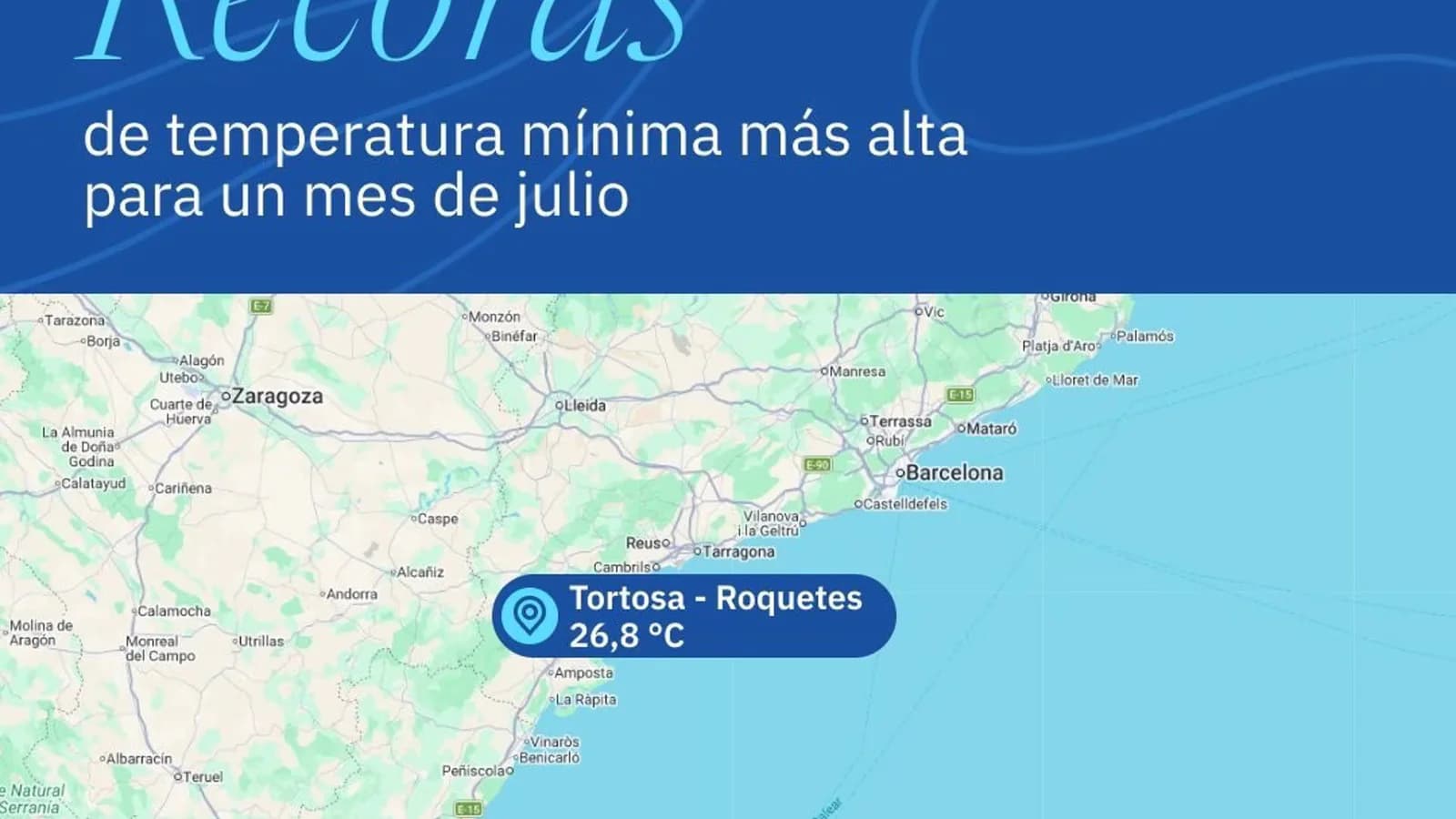 Ibiza y Tarragona registran récords de mínima más alta para julio