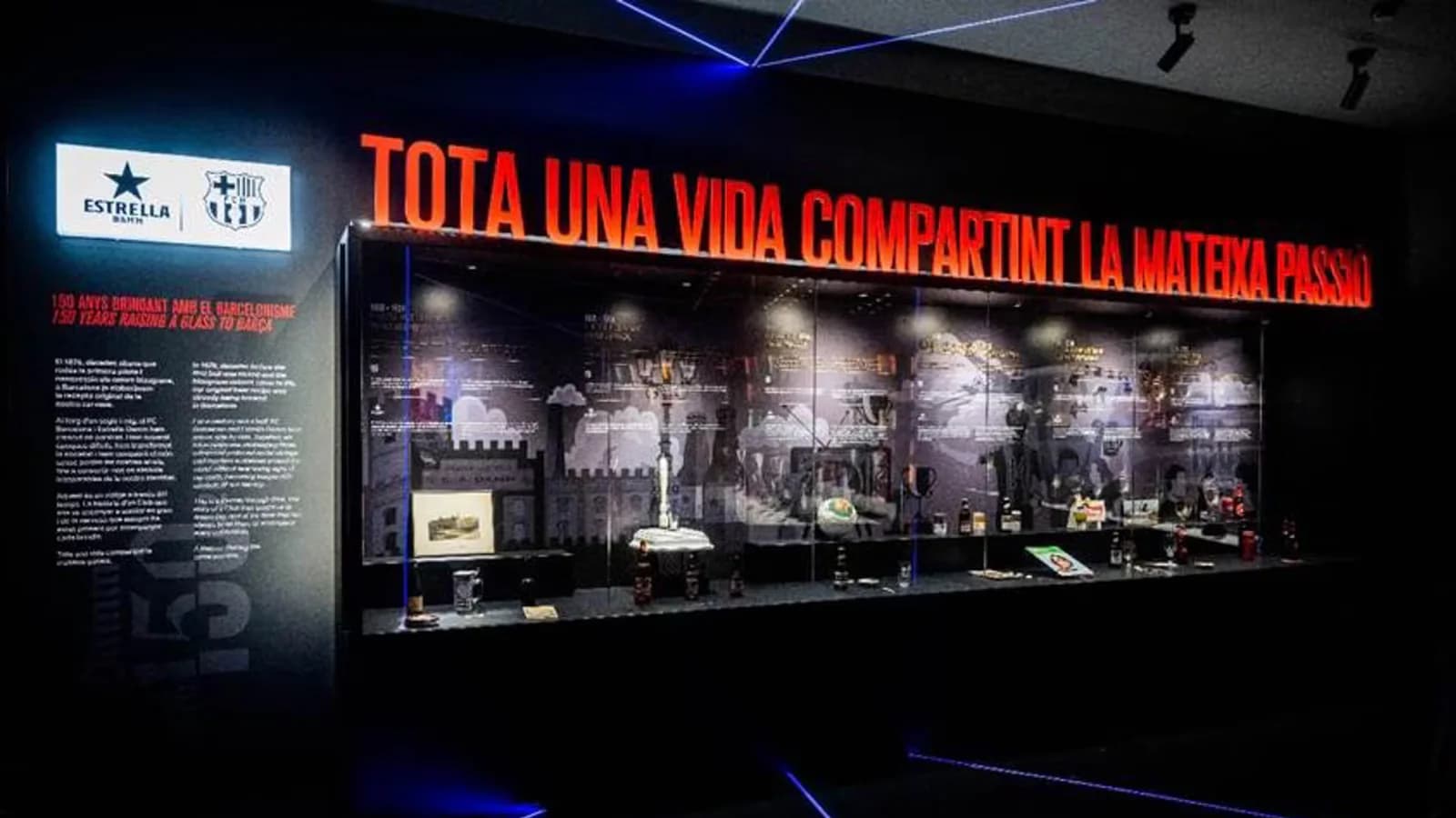 Estrella Damm inaugura un espacio sobre su historia junto al FC Barcelona