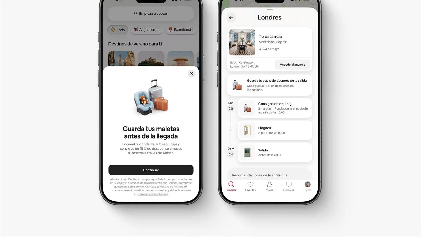Airbnb suma consignas, traslados y alquiler de autos a su app en España