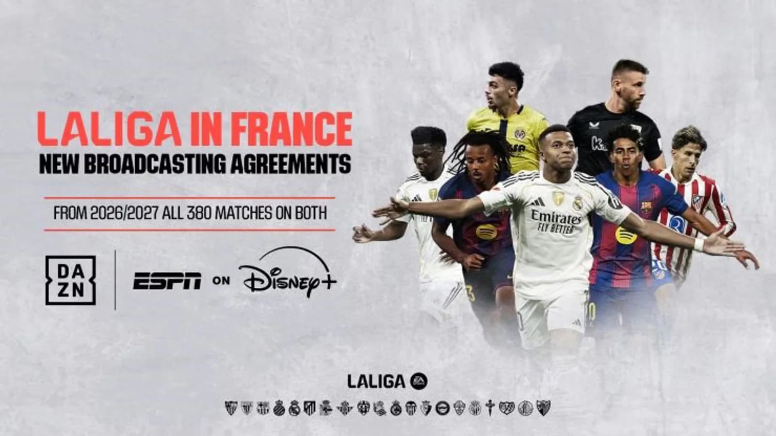 Disney+ y DAZN emitirán LaLiga en Francia hasta la temporada 2028/29