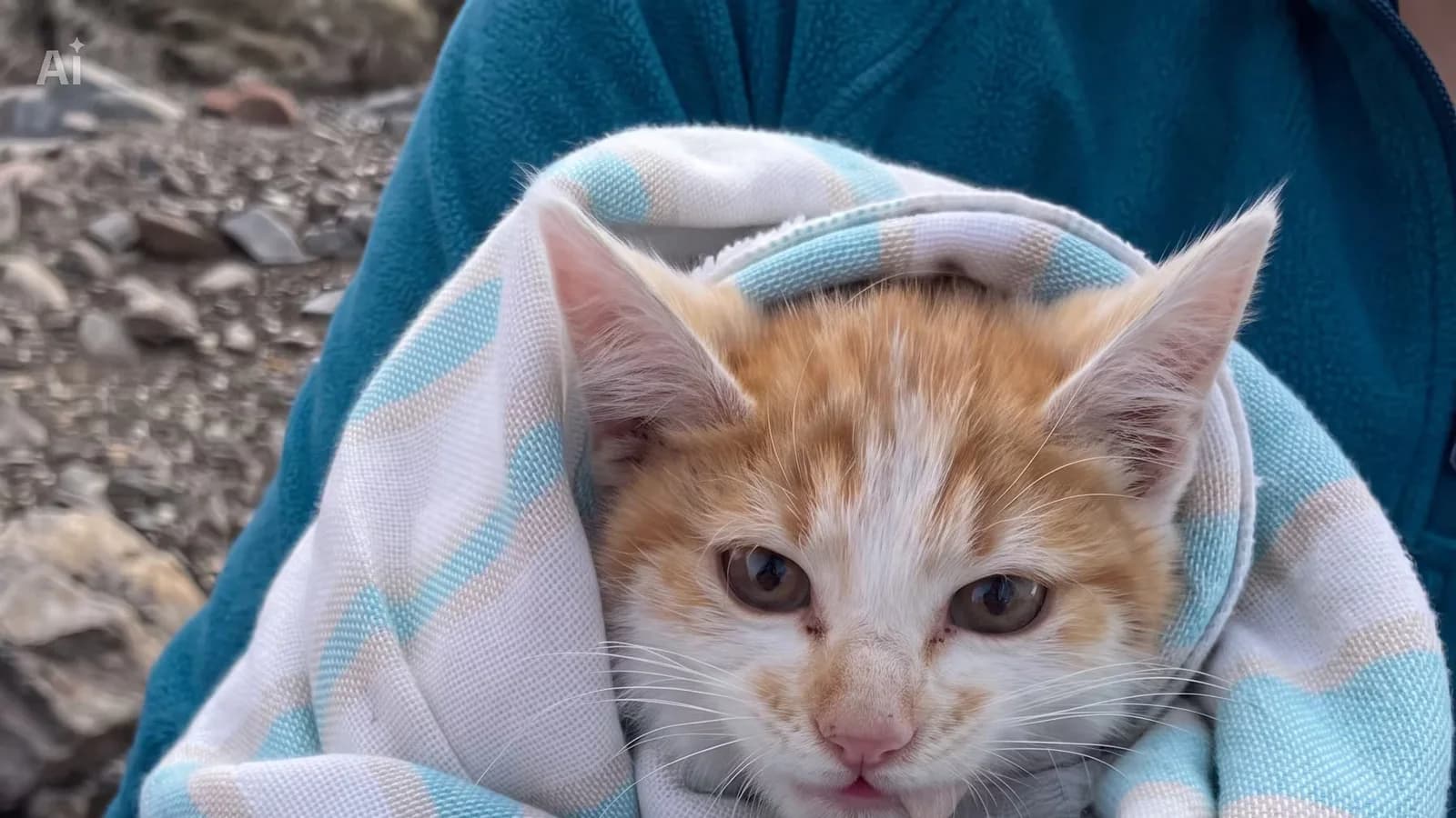 Un paseo familiar en Mendoza terminó con el hallazgo de un gatito a 3.000 metros