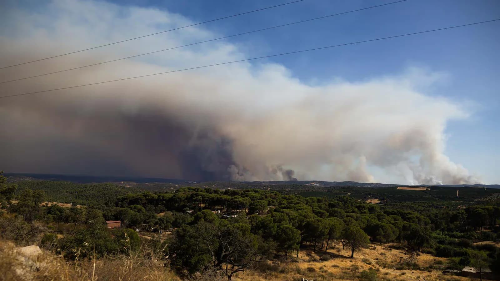 El incendio de Niebla supera las 20.000 hectáreas y suma apoyo aéreo
