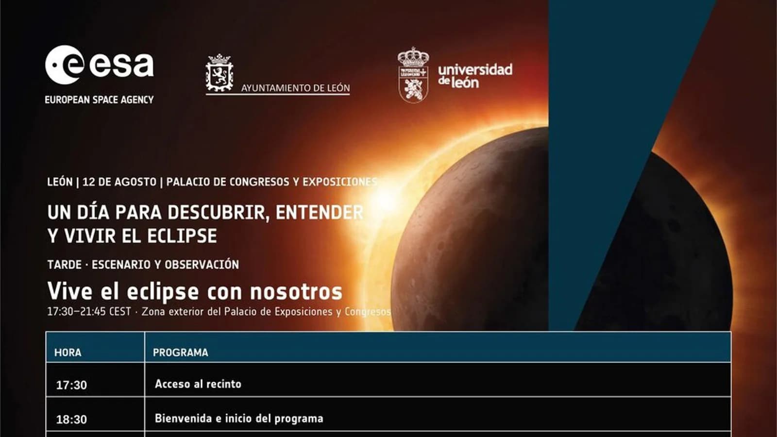 La ESA prepara en León un programa especial por el eclipse solar del 12 de agosto