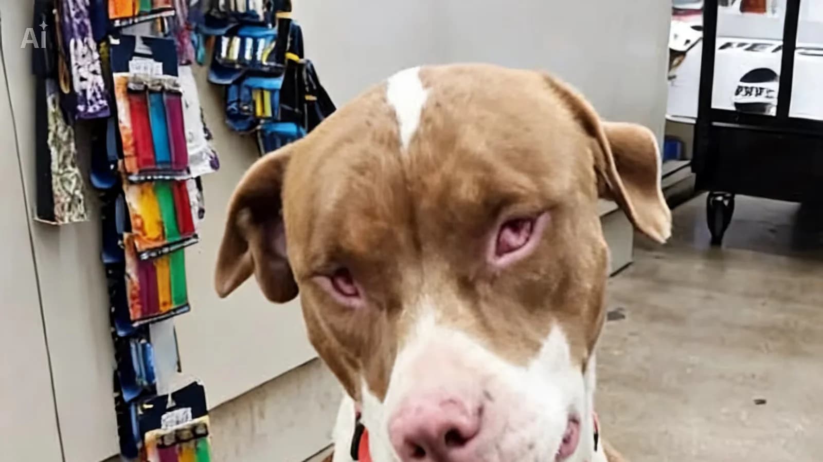 Un perro ciego entró a un Dollar Tree y fue rescatado por empleados