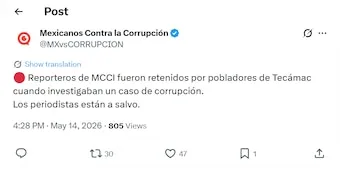 Confirman retención de reporteros en Tecámac durante investigación de corrupción